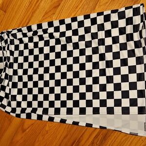 Black and White Checkered Midi Skirt